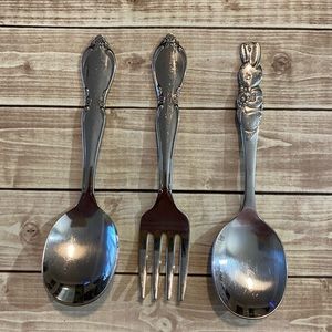 Oneida, Bunny Spoon, Toddletime Fork and Spoon Vtg